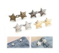 Osuter 4 Pares Botones Para Vaqueros Ajustables Estrella,Botones Dorados Ajustador De Pantalones, Hebilla De Cintura Para Ajustar Jeans Para Apretar Pantalones Para Ajustar Jeans
