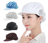 Osuter 4 Piezas Gorro de Chef Media Malla Sombreros de Cocina Capuchones de Trabajo Transpirable Guardapolvos para Unisex Catering Cocina Fábrica
