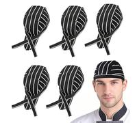 Osuter 5PCS Sombrero de Cocinero Ajustable Japonés Gorro de Trabajo de Cocina Chef Hat Gorro de Cocinero Unisex Gorro de Chef para Mujer Hombre (Estampado)