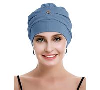 osvyo Gorro de quimioterapia para mujeres que han perdido el cabello por cáncer, de algodón, ligero, Azul cerúleo., Talla única