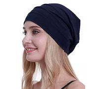 osvyo Sombreros de quimioterapia de algodón Soft Caps para cáncer, cubiertas de cabeza para mujeres con caída del cabello, embalaje sellado, azul marino, Talla única