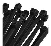 OSXCAUES 50 PCS Ataduras de Cables Juego 300mm 4.8mm Autobloqueantes Bridas de Nylon Anti-ultravioleta Fuerza de Tensión 22kg Brida de Plástico negras