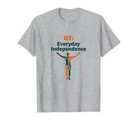 OT: Independencia Cotidiana - Empoderamiento de Terapia Ocupacional Camiseta, Hombre, Gris Jaspeado, 3XL