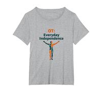 OT: Independencia Cotidiana - Empoderamiento de Terapia Ocupacional Camiseta, Mujer Tallas Grandes, Gris Jaspeado, 1XL Grande
