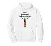 OT: Independencia Cotidiana - Empoderamiento de Terapia Ocupacional Sudadera con Capucha, Unisex para Adultos, Blanco, S