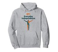 OT: Independencia Cotidiana - Empoderamiento de Terapia Ocupacional Sudadera con Capucha, Unisex para Adultos, Gris Jaspeado, XL