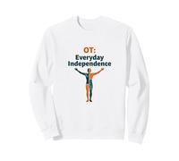 OT: Independencia Cotidiana - Empoderamiento de Terapia Ocupacional Sudadera, Unisex para Adultos, Blanco, XXL