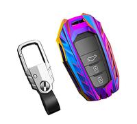 Otai Aleación de Zinc + TPU + Cuero Carcasas para Llaves de Coche Cubierta para Toyota Camry Corolla C-HR RAV4 Prado 2016-2021 Prius Prime Carcasa de Control Remoto (Multicolor)