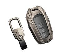 Otai Aleación de Zinc + TPU + Cuero Carcasas para Llaves de Coche Cubierta para Toyota Camry Corolla C-HR RAV4 Prado 2016-2021 Prius Prime Carcasa de Control Remoto (Gris)