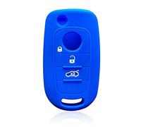 Otai Funda de Silicona para Llave de Coche Compatible con Fiat Tipo Toro Freedom 500X Doblo Cargo Nuovo Grazie Remoto Caparazón 3/4 Botón (Azul 3 Botones)