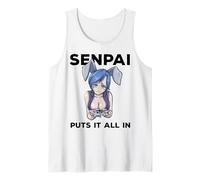 Otaku Ahegao Poker Ecchi Etchi Hentai Lascivo Senpai Waifu Regalo Camiseta sin Mangas