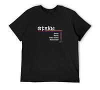 Otaku Anime Manga Japanese Word Men's T-Shirt Unisex Black Cotton Print tee Shirts L