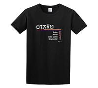 Otaku Funny Anime Manga Japanese Word Unisex 100% Cotton Short-Sleeve T-Shirts Black XL