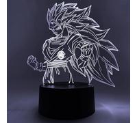 Otaku Lamps Super Saiyan 3 Goku Dragon Ball Super - Figura de lámpara de anime, luz nocturna, 16 colores RGB LED - Decoración de habitación de anime 3D, regalo para Otaku