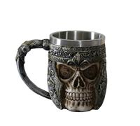 Otartu 13oz Coffee Coffee Coffee Viking Tazas de cerveza Skull Regalo de lnea de acero inoxidable para hombres Regalos del da del padre
