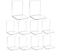 Otauoaea 10 Piezas Juego de Sujetalibros, Sujeta Libros Acrilico Transparente Adecuado para la Escuela, el hogar, la Oficina, la Biblioteca, el Dormitorio y la organización del Escritorio