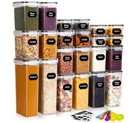 Otauoaea Botes Cocina Almacenaje 22 Piezas,Recipientes para Alimentos de Plástico-sin BPA, Botes Hermeticos Cocina para Cereales, Pasta, Arroz,Café (2.8L/2L/1.4L/0.8L/0.52L)