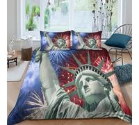 OTBSDNKZZ American Celebration Funda de Edredón Microfibra 3 Piezas Impresión 3D Cierre de American Celebration Funda Edredon Fundas de Almohada Antibacteriana Lavables for jóvenes Double（200x200cm）