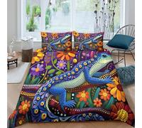 OTBSDNKZZ Artistic Folk Style Funda Edredon Microfibra 3 Piezas Compuesto Impresión 3D Cierre de Artístico Folk Style Funda de Edredón Funda de Almohada a Juego Lavables for Adultos Single（140x200cm）