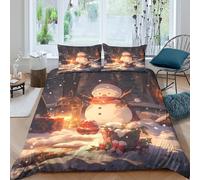 OTBSDNKZZ Christmas Whimsical Funda de Edredón Microfibra 3 Piezas Impresión 3D Cierre de Cremallera Oculta Christmas Whimsical Funda Edredon Fundas de Almohada Antibacteriana Single（135x200cm）