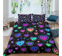 OTBSDNKZZ Colorful Glitter Funda de Edredón Microfibra 3 Piezas Compuesto Impresión 3D Cierre de Colorido Glitter Funda Edredon Fundas de Almohada Antibacteriana for Familia Super King（260x220cm）