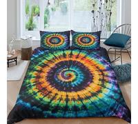 OTBSDNKZZ Colorful Psychedelic Funda de Edredón Microfibra 3 Piezas Impresión 3D Cierre de Colorido Psychedelic Funda Edredon Fundas de Almohada Transpirable Suave for niños y niñas Double（200x200cm）