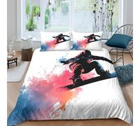 OTBSDNKZZ Dynamic Sport Funda Edredon Microfibra 3 Piezas Compuesto Impresión 3D Cierre de Dynamic Sport Funda de Edredón Funda de Almohada a Juego Antibacteriana Lavables for niña Single（135x200cm）