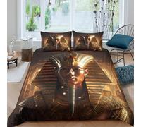 OTBSDNKZZ EgyptianRoyalStyle Funda de Edredón Microfibra 3 Piezas Impresión 3D Cierre de EgyptianRoyalStyle Funda Edredon Fundas de Almohada Antibacteriana Lavables for Familia Double（200x200cm）