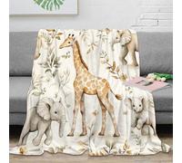 OTBSDNKZZ Estampado 3D Baby Animals Manta de Viaje Microfibra Ropa de Cama Anti-Bolitas Watercolor Jungle Theme Manta de Oficina compacta y Suave Lavable para Oficina 80×90inch(200x230cm)