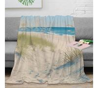 OTBSDNKZZ Estampado 3D Beach Path Scene Manta de Viaje Microfibra Ropa de Cama Anti-Bolitas Coastal Serene Lands Manta de Oficina compacta y Suave Lavable para Oficina 70×80inch(180x200cm)