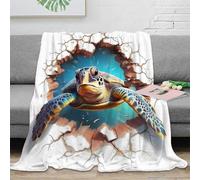 OTBSDNKZZ Estampado 3D Breaking Wall Manta Microfibra Ropa de Cama Anti-Bolitas y cálida Ocean Creature Plaid Compacto para jóvenes en traslados laborales 40x50inch(100x130cm)