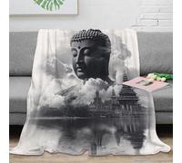 OTBSDNKZZ Estampado 3D Buddha Head frazada Microfibra Ropa de Cama no desprende Pelusa Monumental Spiritual Arte Manta de Cama cálida para Regalos para la Familia 40x50inch(100x130cm)