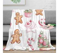 OTBSDNKZZ Estampado 3D Christmas Treats Plaid de sofá Microfibra Ropa de Cama Suave Watercolor Festive Manta de sofá Anti-Bolitas para oficinas Open Space Juveniles 50x60inch(127x152cm)