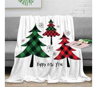 OTBSDNKZZ Estampado 3D Christmas Trees frazada Microfibra Ropa de Cama no desprende Pelusa Vector Festive Design Plaid de frazada Suave y cálido Lavable para casa 40x50inch(100x130cm)