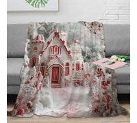 OTBSDNKZZ Estampado 3D Christmas Village Manta de Oficina Microfibra Ropa de Cama Elegante Fairy Tale Winter s Manta de Descanso Suave para Regalos para Trabajadores 40x50inch(100x130cm)