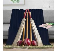 OTBSDNKZZ Estampado 3D Cricket Set Manta de salón Microfibra Ropa de Cama Lavable en Lavadora Sports Equipment Manta de salón Suave para Regalos para casa Nueva 70×80inch(180x200cm)