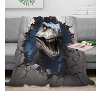 OTBSDNKZZ Estampado 3D Dinosaur Roaring Manta Microfibra Ropa de Cama Lavable y Suave 3D Wall Breaking Manta de Viaje Ligera para Estudiantes en excursiones 50x60inch(127x152cm)
