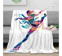 OTBSDNKZZ Estampado 3D Figure Skater Arte Manta de Cama Microfibra Ropa de Cama esponjosa y cálida Colorido Watercolor Manta de sofá Lavable para Regalos de Bienvenida a casa 60x80inch(150x200cm)