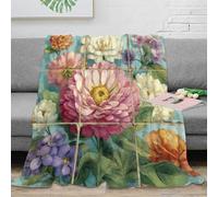 OTBSDNKZZ Estampado 3D Floral Arte Manta de Cama Microfibra Ropa de Cama esponjosa y cálida Vintage Garden Manta de sofá Lavable para Regalos de Bienvenida a casa 50x60inch(127x152cm)