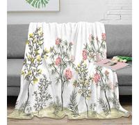 OTBSDNKZZ Estampado 3D Garden Scene Manta de Viaje Microfibra Ropa de Cama compacta Botanical ilustracion Manta de Viaje Suave para jóvenes en Vacaciones 40x50inch(100x130cm)