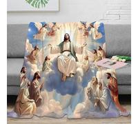 OTBSDNKZZ Estampado 3D Jesus Christ Manta de habitación Microfibra Ropa de Cama Lavable Religious Pintura 1 Manta de Cama Anti-Bolitas para residencias universitarias 60x80inch(150x200cm)