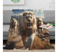 OTBSDNKZZ Estampado 3D Lion Pride Manta de Oficina Microfibra Ropa de Cama Lavable Wild Animal Arte Plaid de Oficina Suave y cálido no desprende Pelusa para Trabajo 40x50inch(100x130cm)