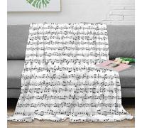 OTBSDNKZZ Estampado 3D Musical Notation Manta de Oficina Microfibra Ropa de Cama Transpirable Classical Sheet Music Plaid de Oficina Anti-Bolitas para jóvenes en Oficina Moderna 80×90inch(200x230cm)