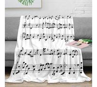 OTBSDNKZZ Estampado 3D Musical Notation Plaid térmico Microfibra Ropa de Cama Compacto Classical Sheet Music Manta de Siesta Anti-Bolitas para Estudiantes Durante el Estudio 50x60inch(127x152cm)