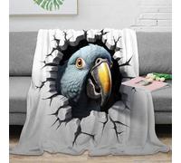 OTBSDNKZZ Estampado 3D Parrot Breaking Wall Manta de habitación Microfibra Ropa de Cama Elegante 3D Illusion Arte Manta de Cama Suave para Regalos para recién Casados 60x80inch(150x200cm)