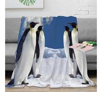 OTBSDNKZZ Estampado 3D Penguins in Snow Manta de Oficina Microfibra Ropa de Cama Ligera Antarctic Wildlife s Manta de Descanso cálida para jóvenes Trabajadores 40x50inch(100x130cm)