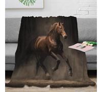 OTBSDNKZZ Estampado 3D Powerful Horse Manta de Cama Microfibra Ropa de Cama esponjosa y cálida Dynamic Motion Manta de sofá Lavable para Regalos de Bienvenida a casa 60x80inch(150x200cm)