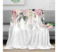 OTBSDNKZZ Estampado 3D Romantic Flowers Manta para Todas Las Estaciones Microfibra Ropa de Cama versátil Watercolor Floral de frazada Suave 70×80inch(180x200cm)