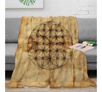 OTBSDNKZZ Estampado 3D Sacred Geometry frazada Microfibra Ropa de Cama Transpirable Symbolic Spiritual de Manta de sofá Suave y cálida Lavable para sofá 50x60inch(127x152cm)