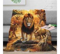 OTBSDNKZZ Estampado 3D Safari Lion Pride Manta de habitación Microfibra Ropa de Cama térmica Wild Animal Arte Manta para Todas Las Estaciones Suave Anti-Bolitas para Todo el año 80×90inch(200x230cm)